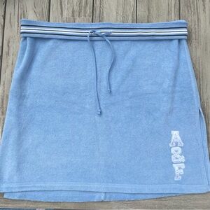 NWT Y2K Abercrombie and Fitch A&F Baby Blue Terrycloth Sport Skirt Sz Large